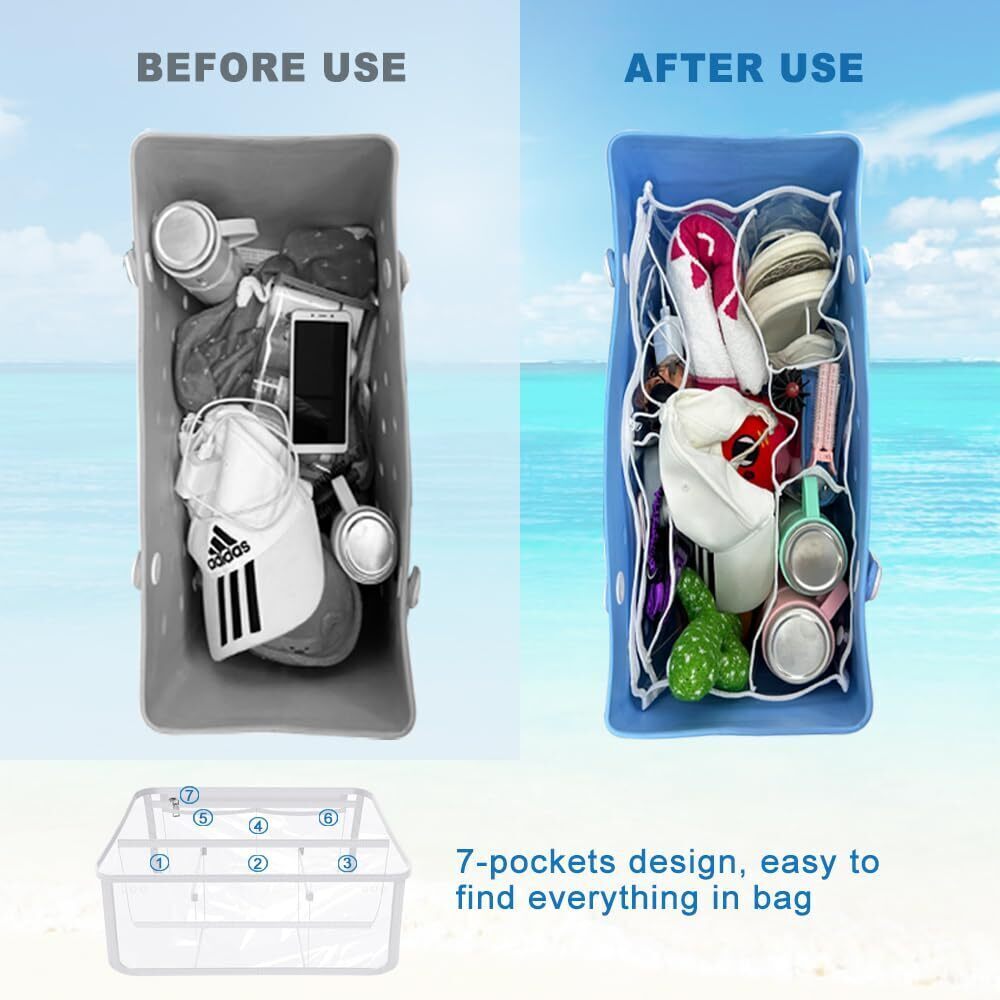 1667 Bogg Bag Organizer&Charm Accessories, Waterproof Clear Beach Storage - Picture 3 of 7